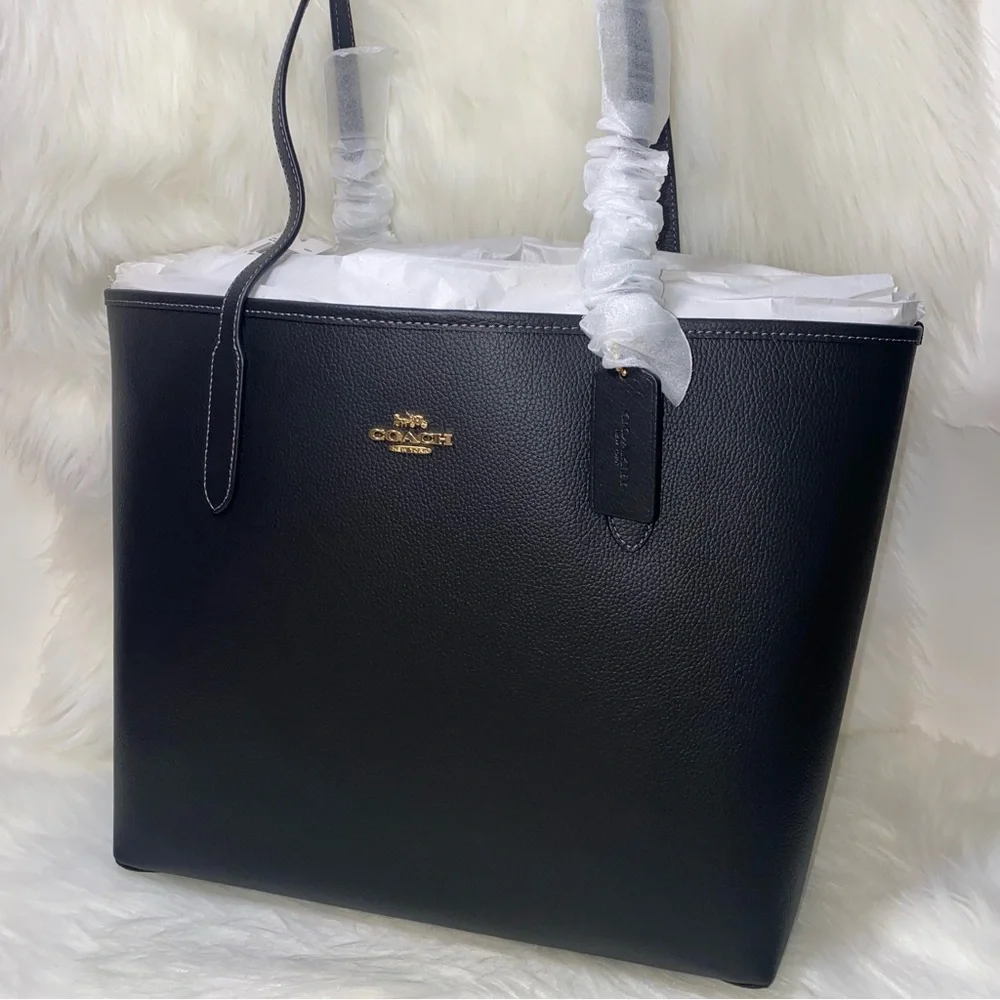 Coach 🖤 leather Tote bag New - Picture 2 of 13